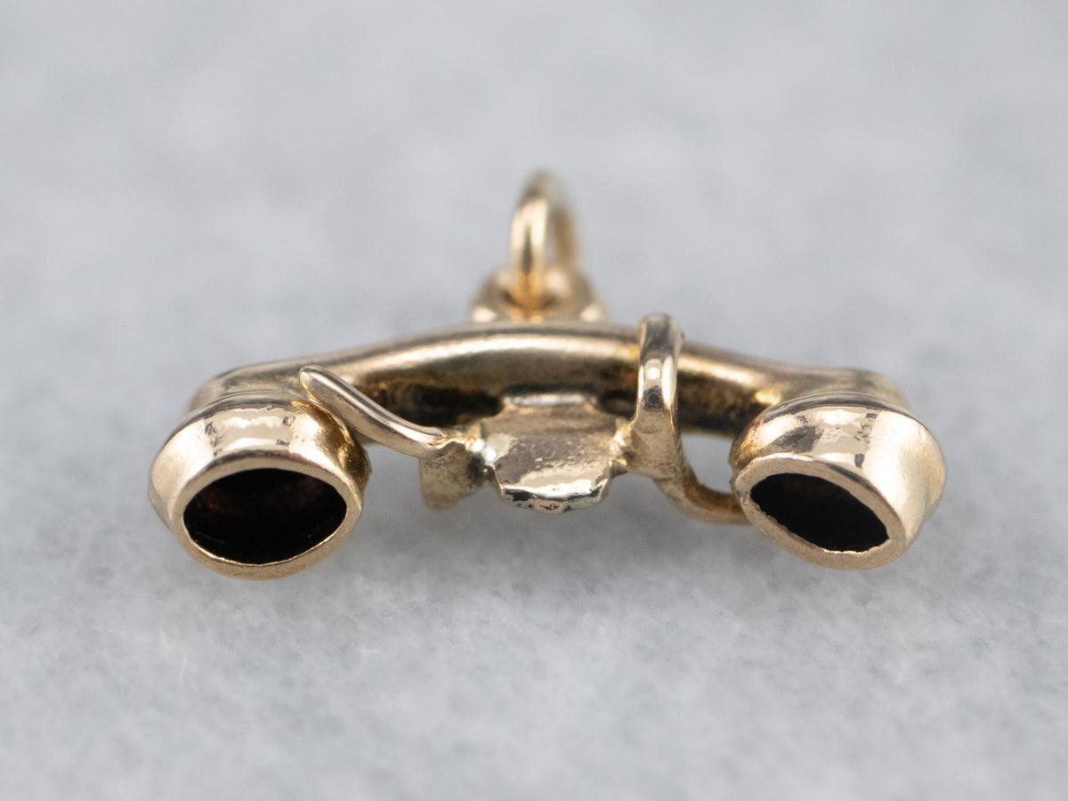 Vintage Phone Receiver Gold Charm