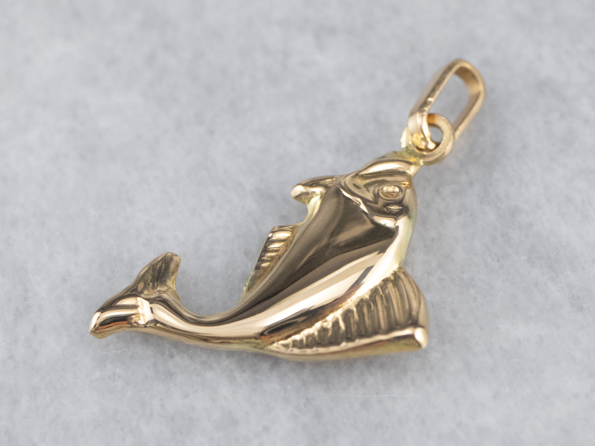 14K Gold Fish Charm