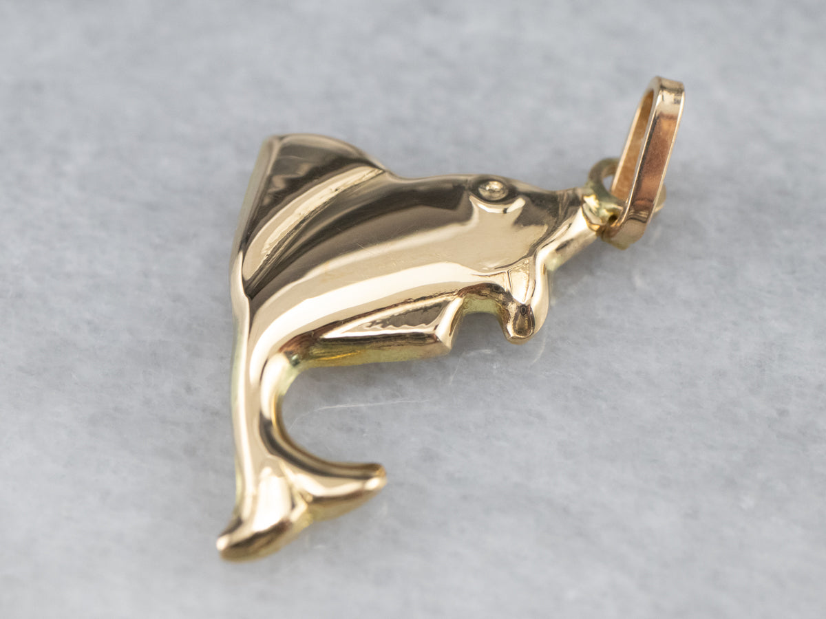 14K Gold Fish Charm