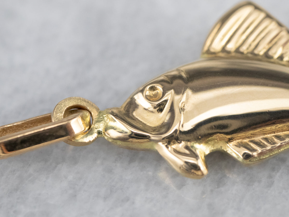 14K Gold Fish Charm