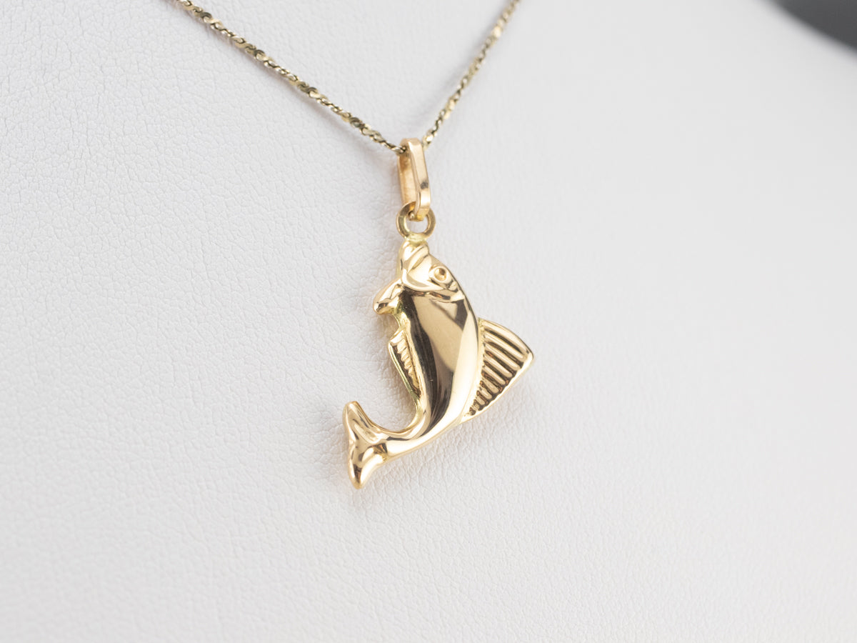 14K Gold Fish Charm