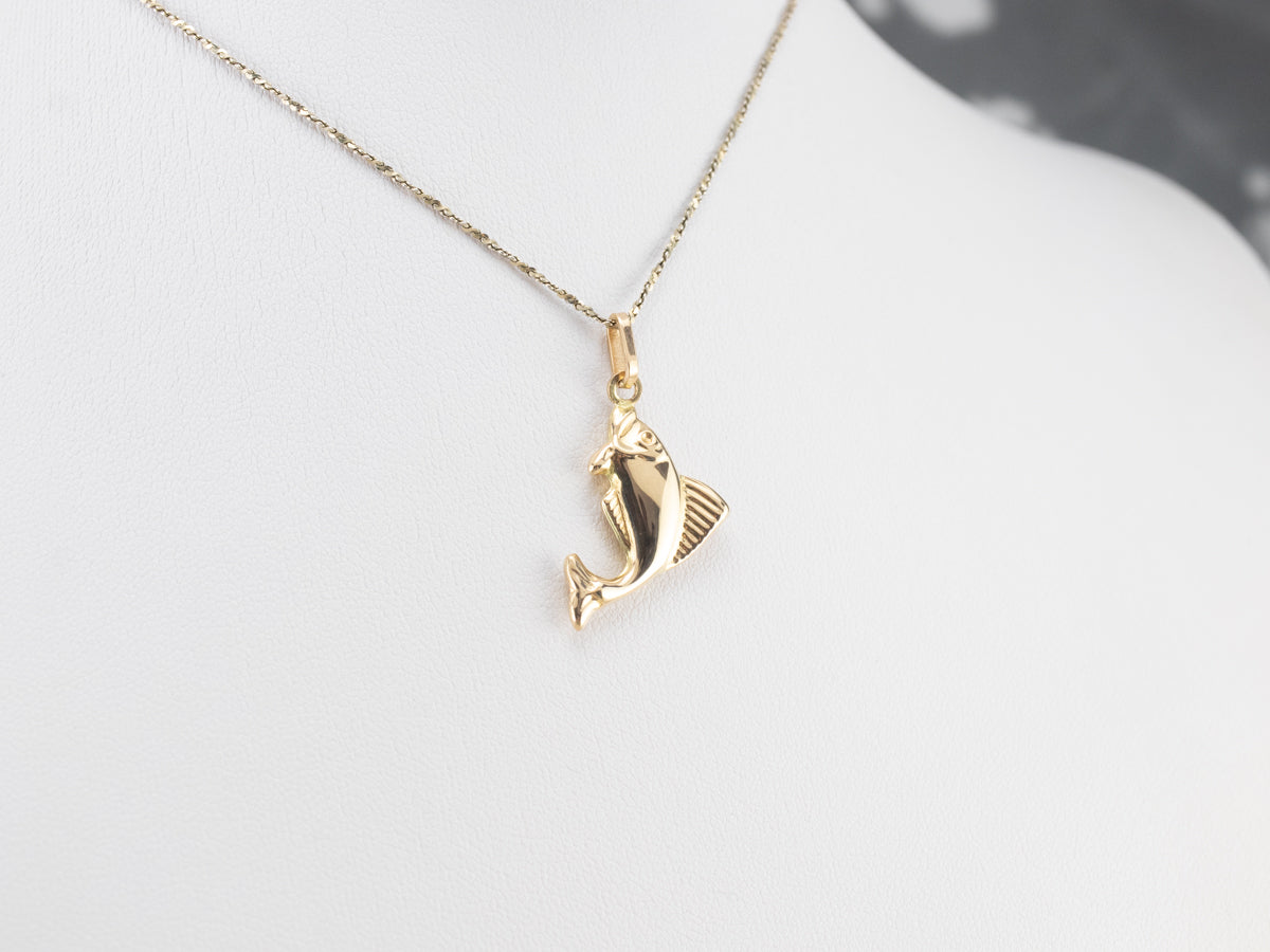 14K Gold Fish Charm