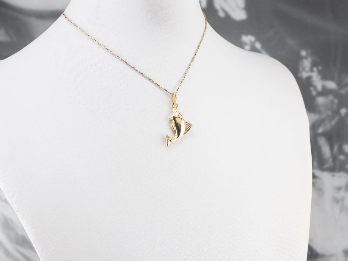 14K Gold Fish Charm