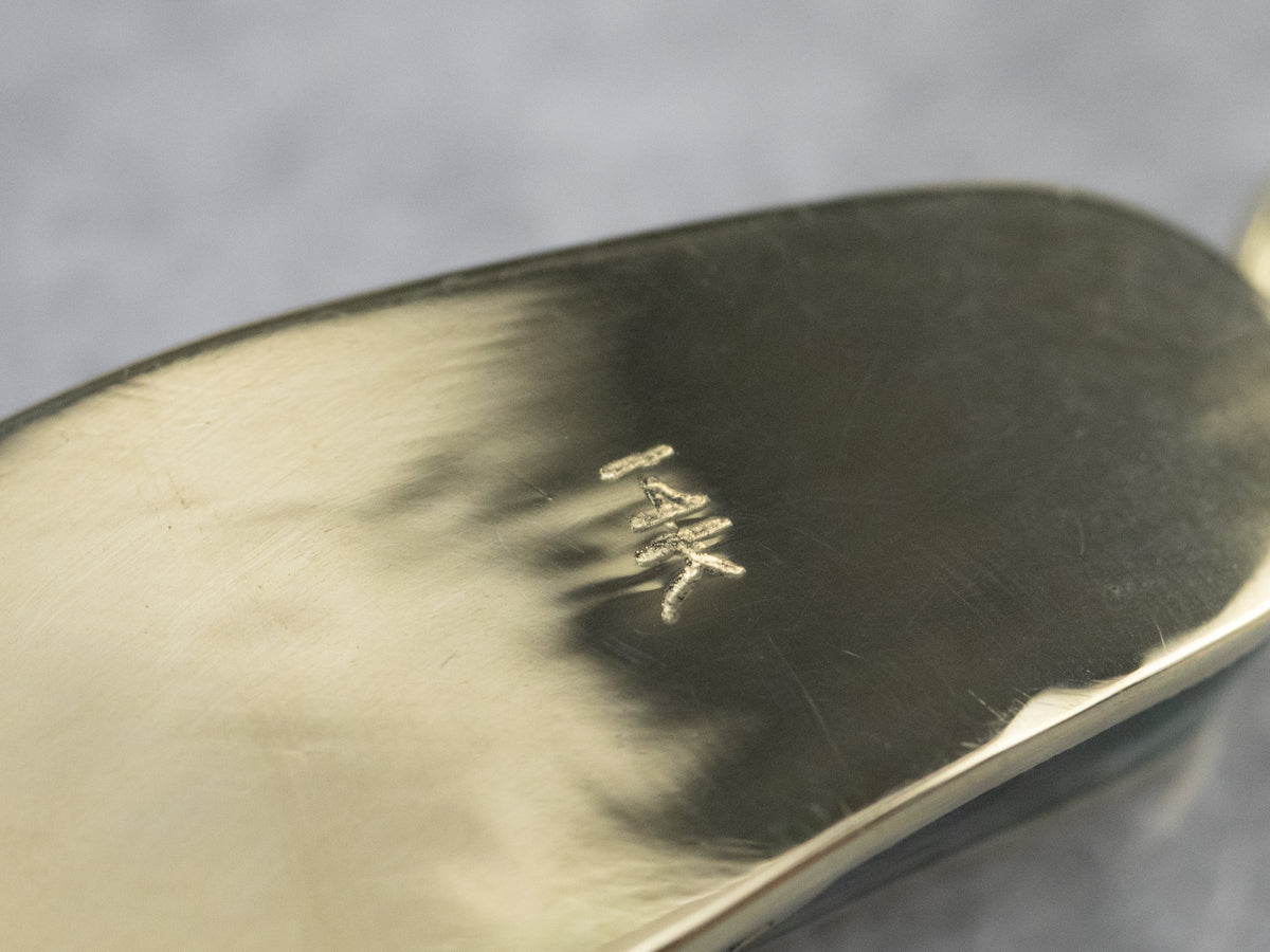 Vintage Enamel Gold Pointed Slipper Charm