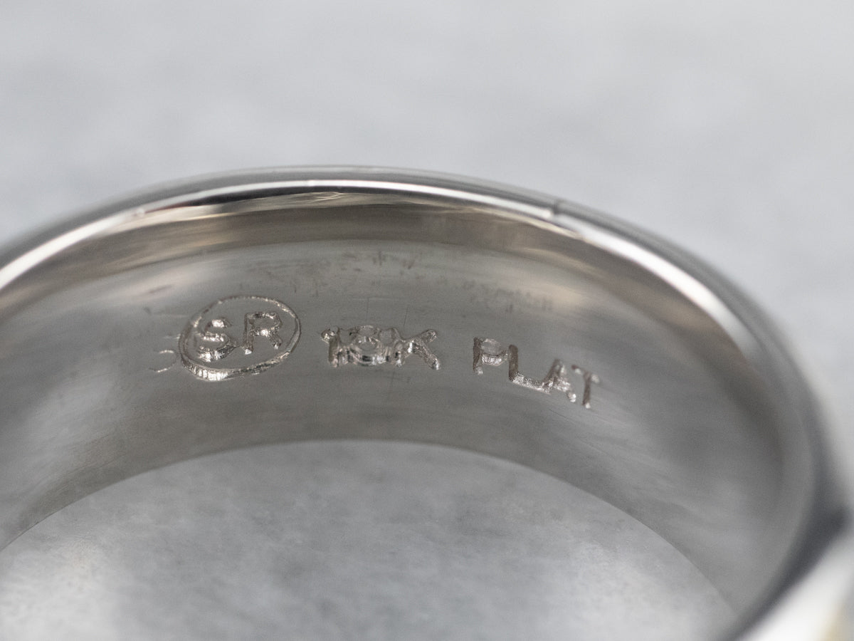 Braided Mixed Metal Patterned Band Ring