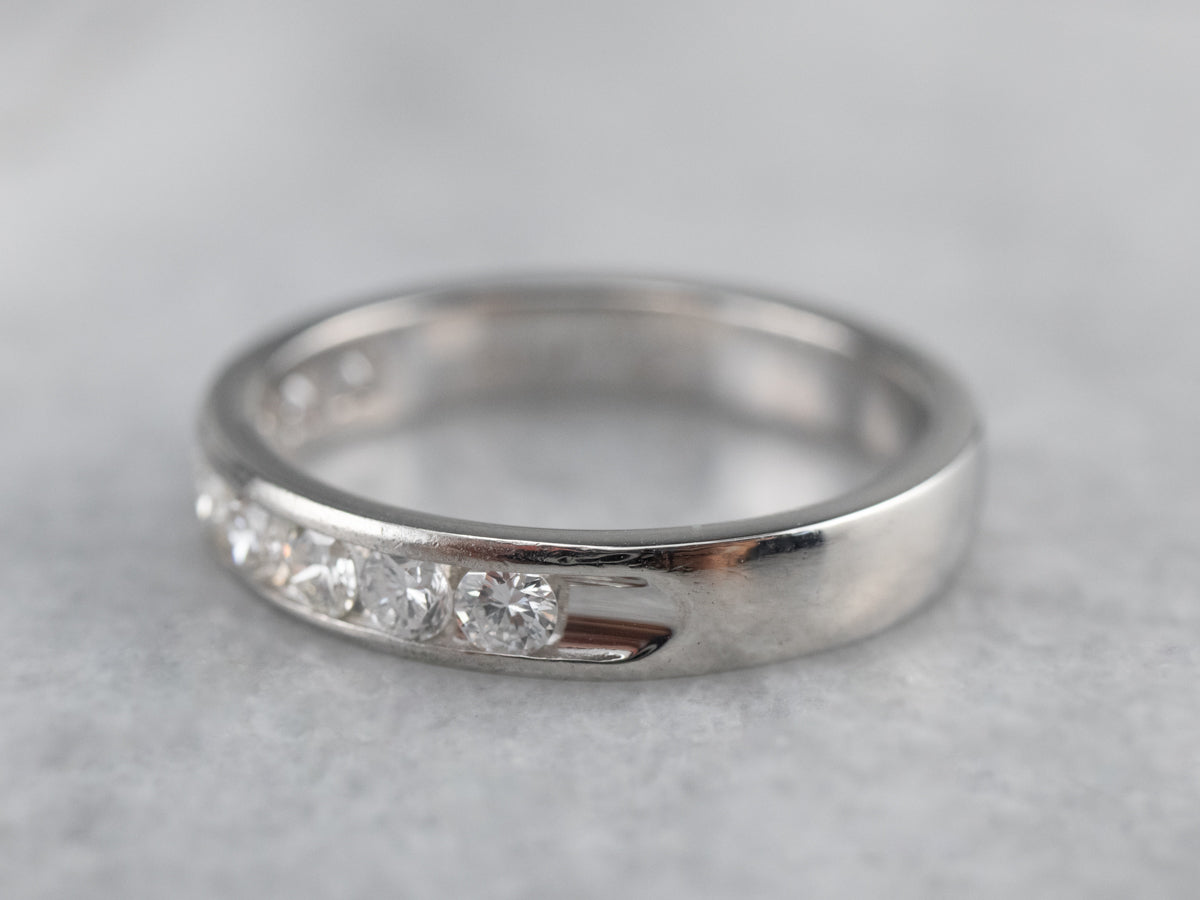 Channel Set Diamond Platinum Wedding Band
