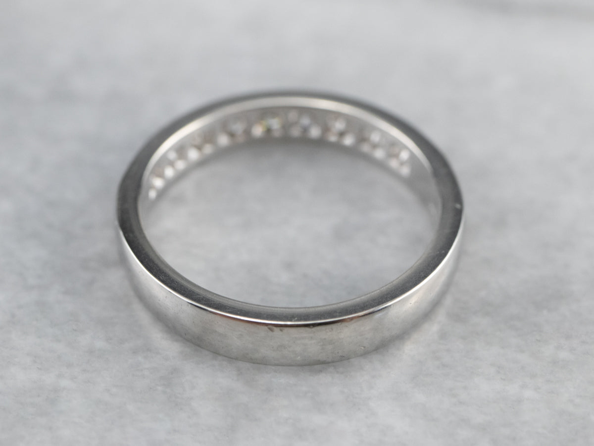 Channel Set Diamond Platinum Wedding Band