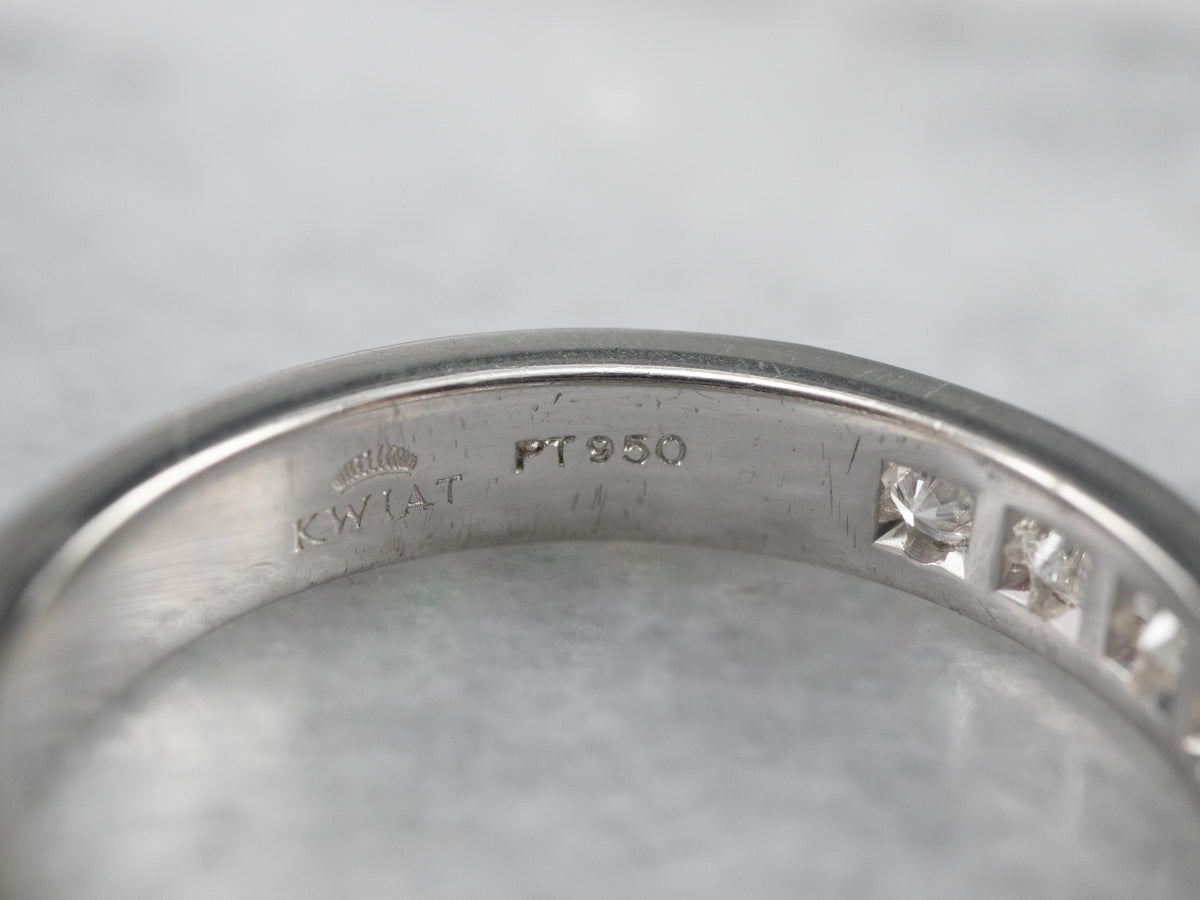 Channel Set Diamond Platinum Wedding Band