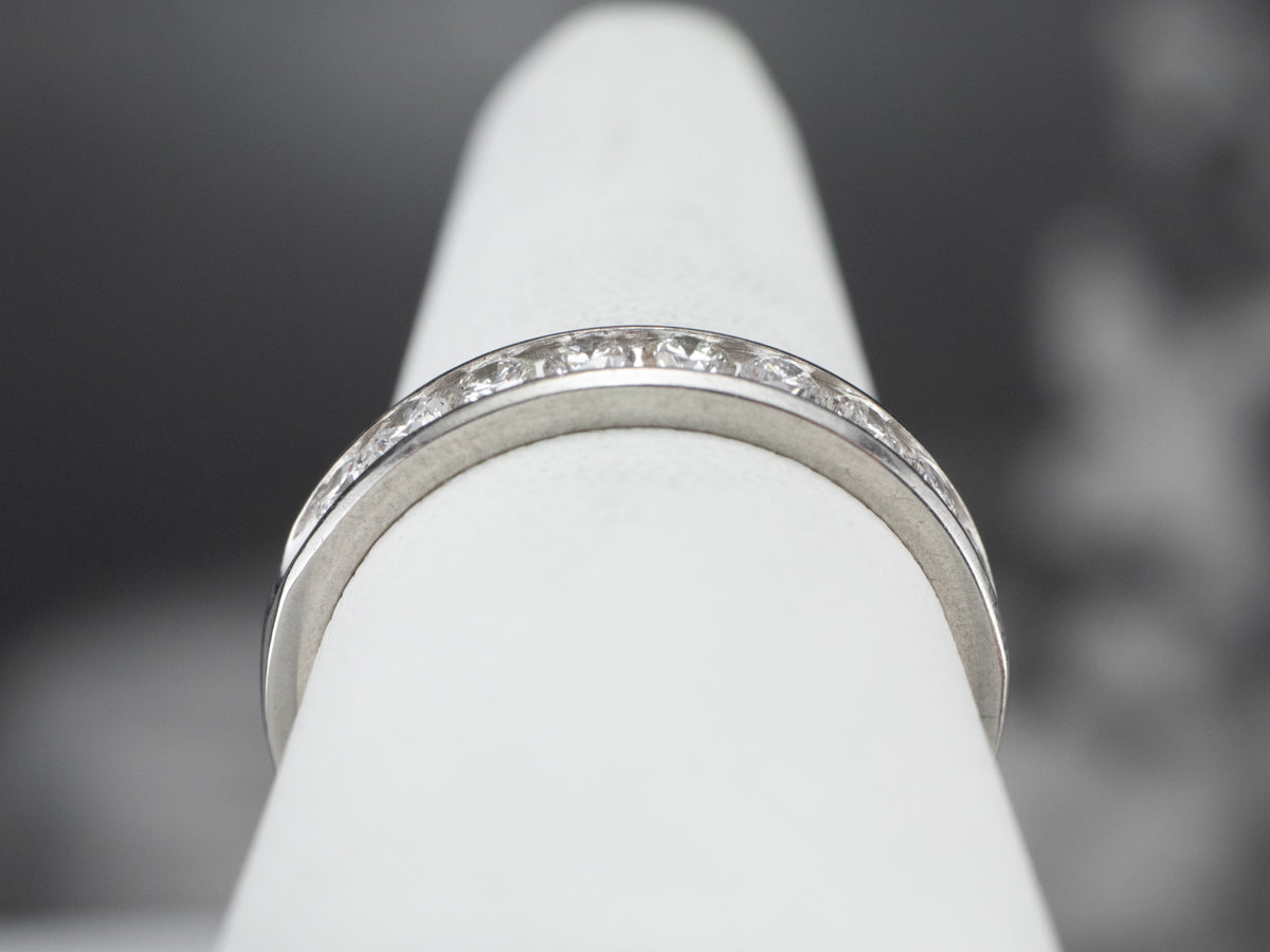 Channel Set Diamond Platinum Wedding Band