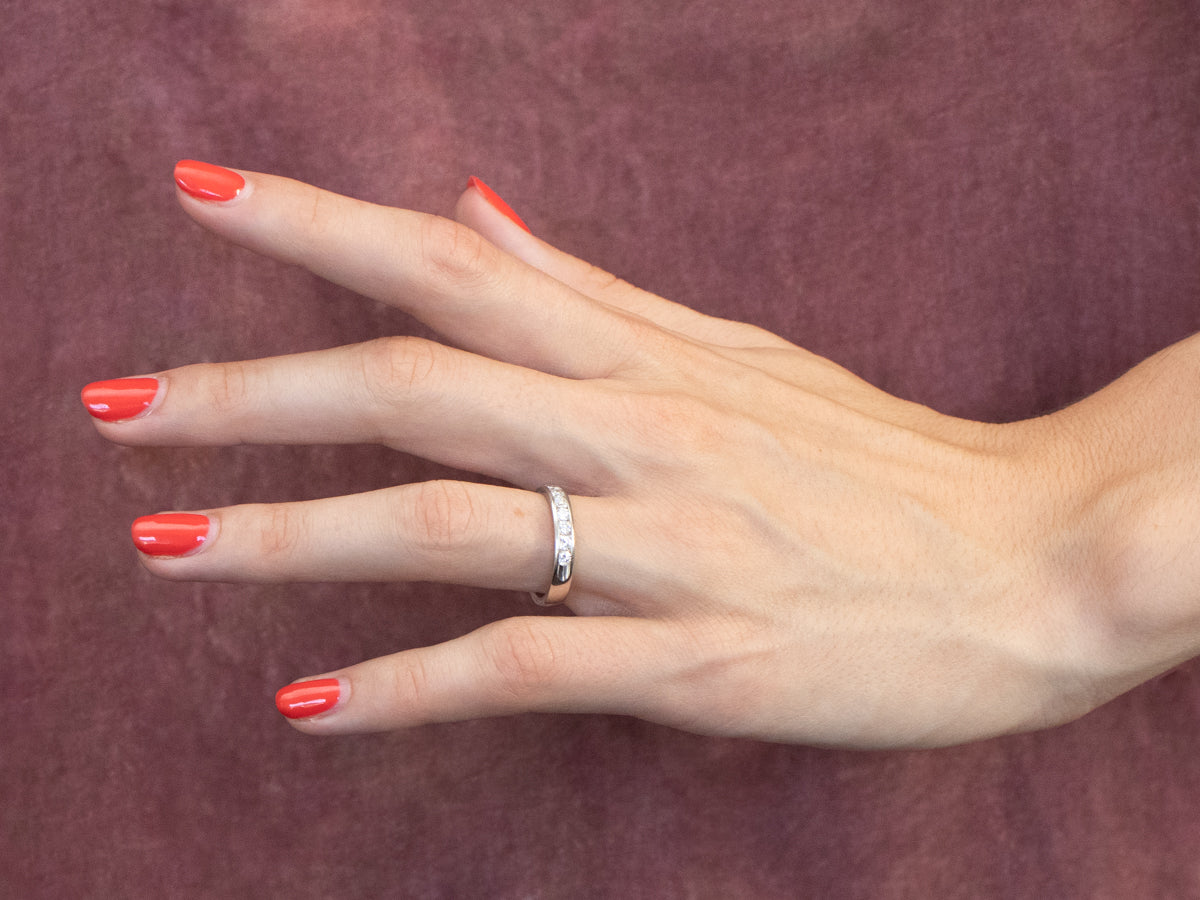 Channel Set Diamond Platinum Wedding Band