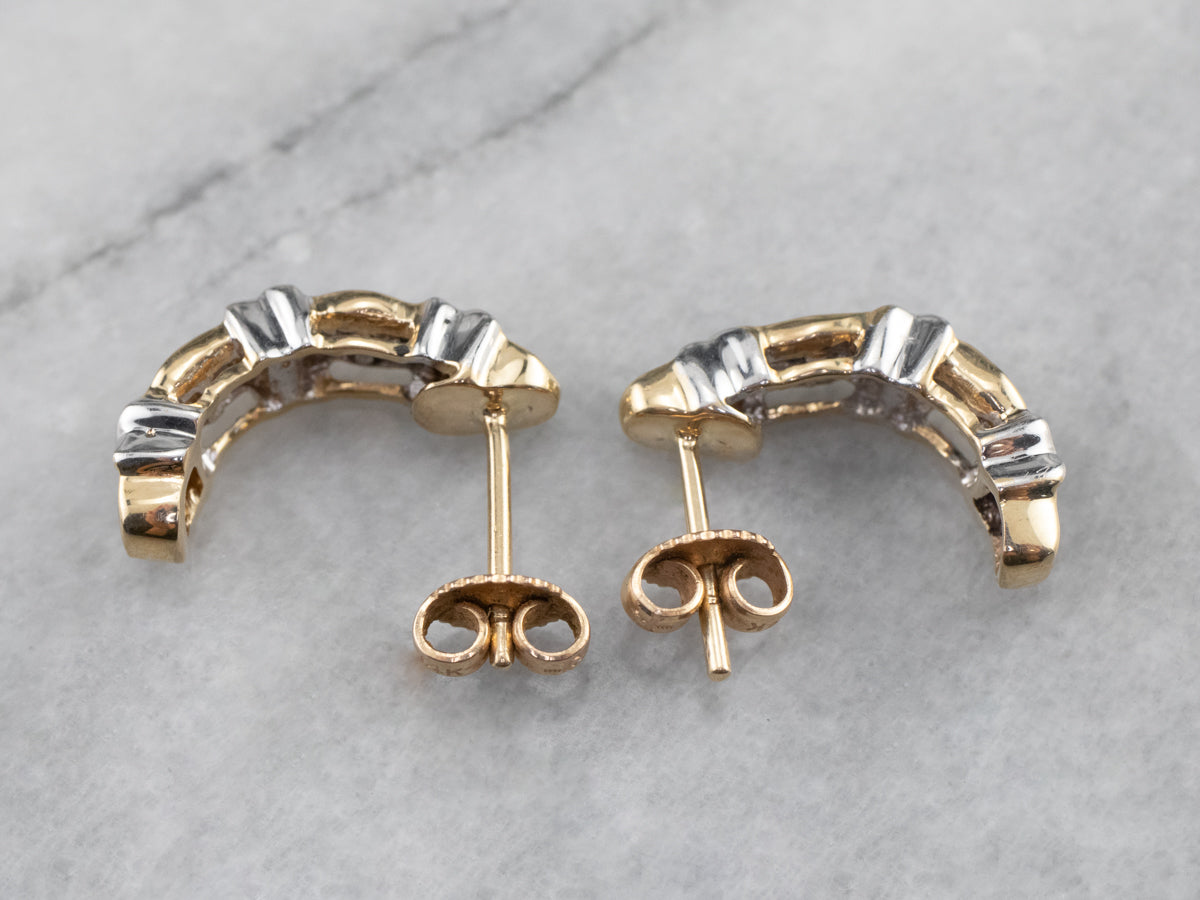 Modern Baguette Diamond Drop Earrings