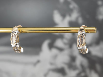 Modern Baguette Diamond Drop Earrings