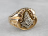 Vintage Diamond Masonic Gold Ring