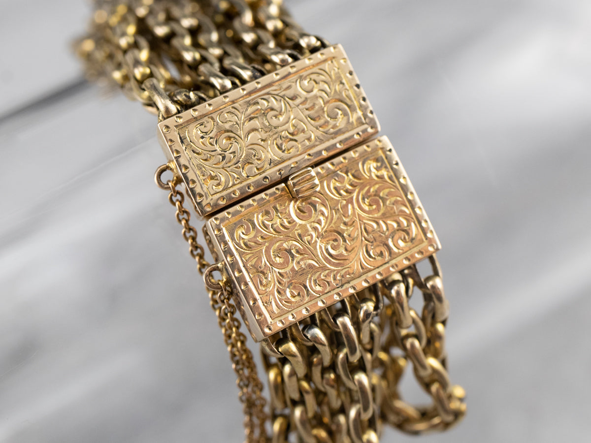 Antique Multi Strand Chain Bracelet
