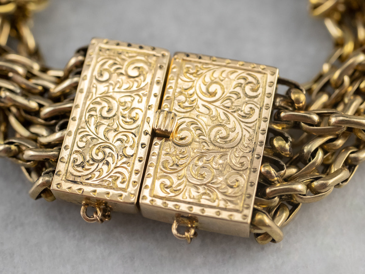 Antique Multi Strand Chain Bracelet