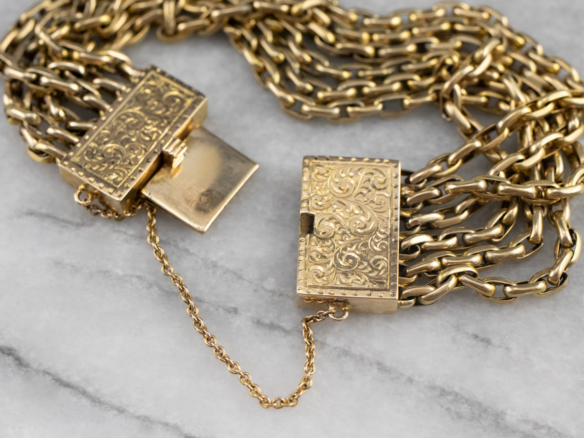 Antique Multi Strand Chain Bracelet