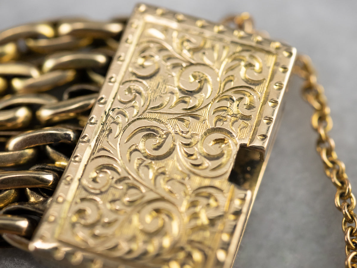 Antique Multi Strand Chain Bracelet