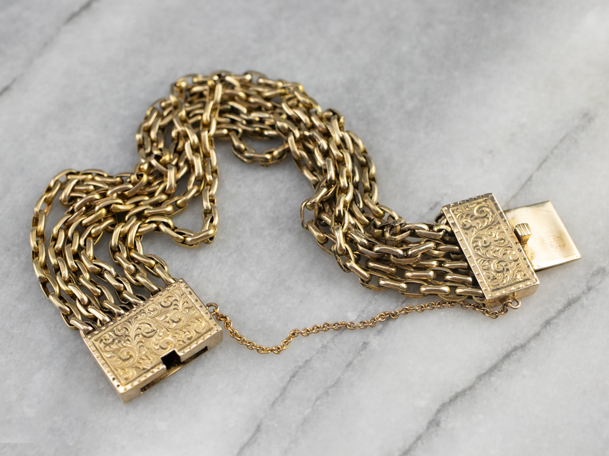 Antique Multi Strand Chain Bracelet