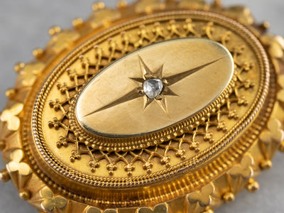 Victorian Diamond Gold Brooch Locket
