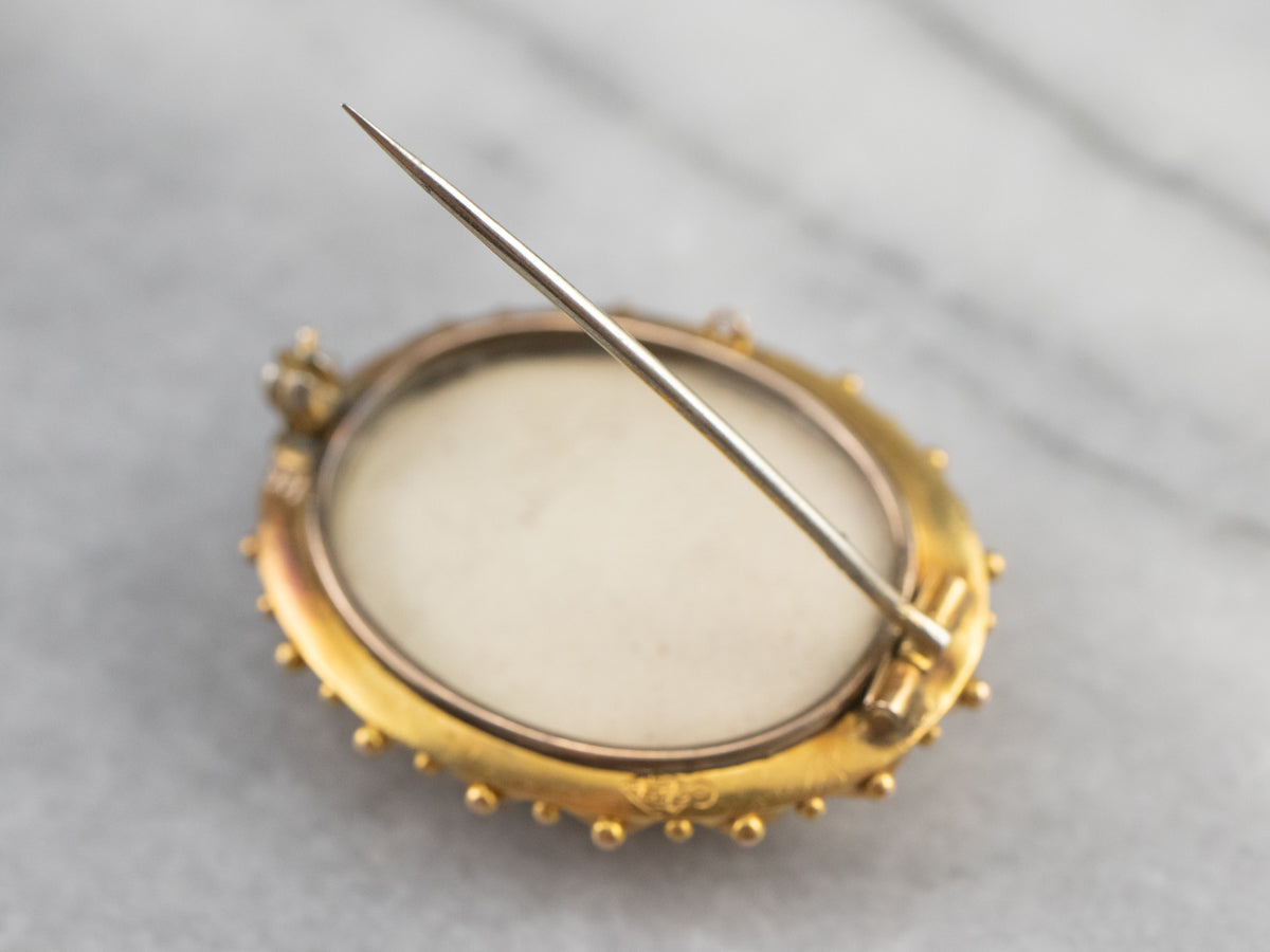 Victorian Diamond Gold Brooch Locket