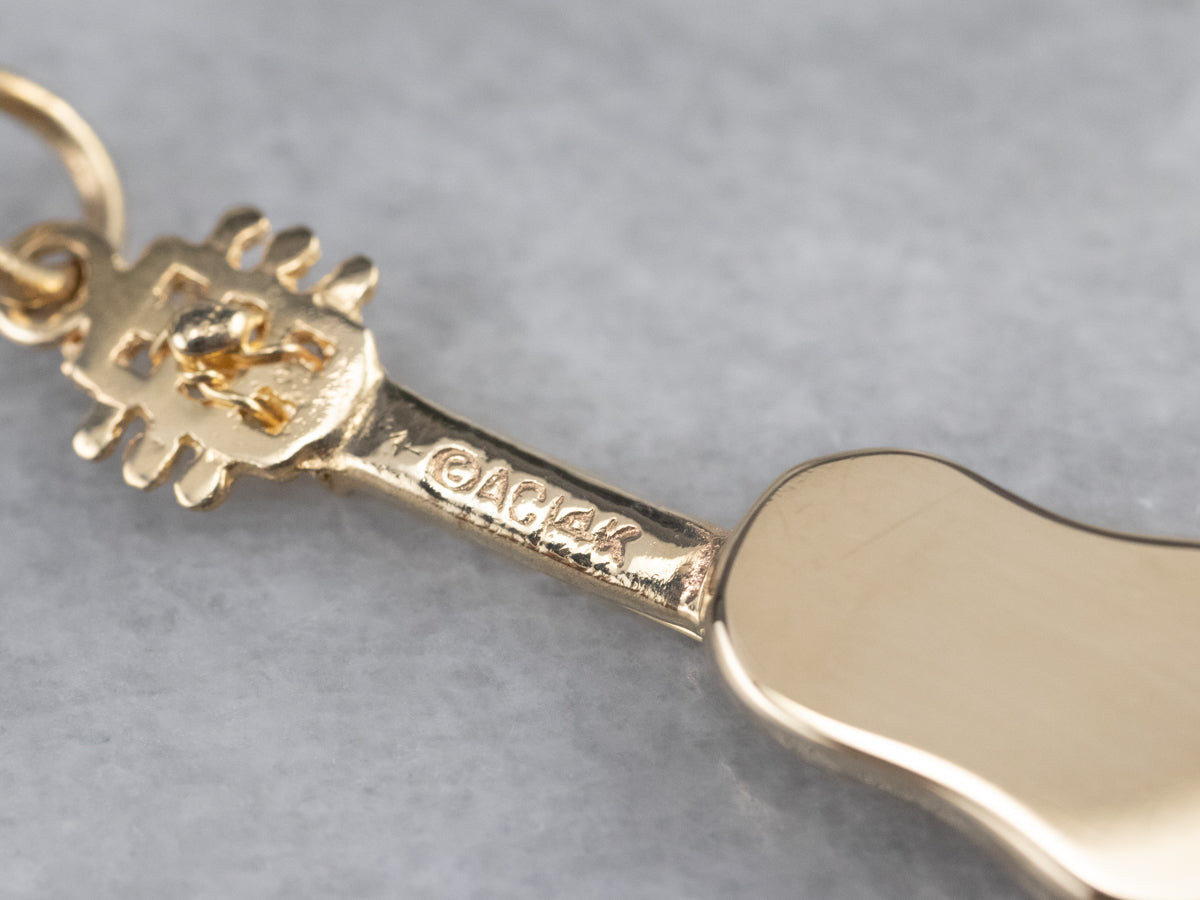 Gold Acoustic Guitar Charm or Pendant