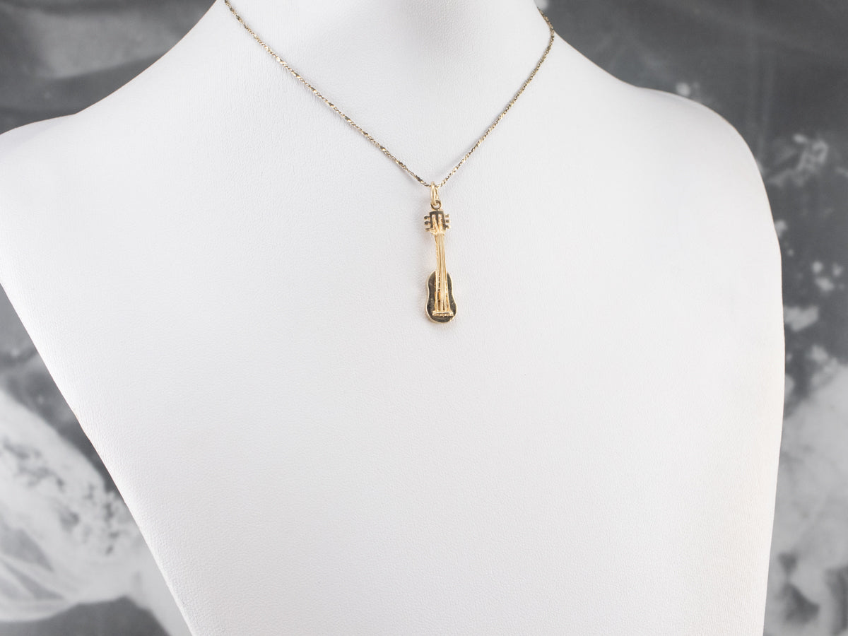 Gold Acoustic Guitar Charm or Pendant