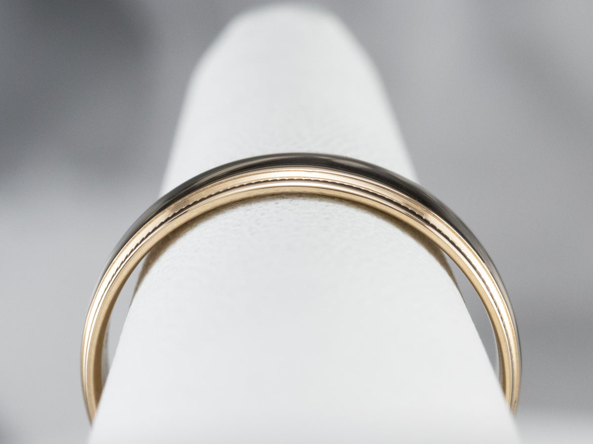 Gold Milgrain Edge Band