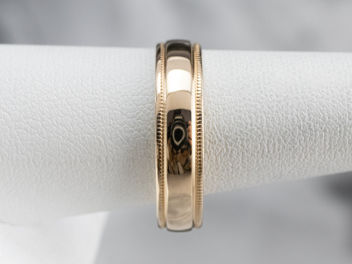 Gold Milgrain Edge Band