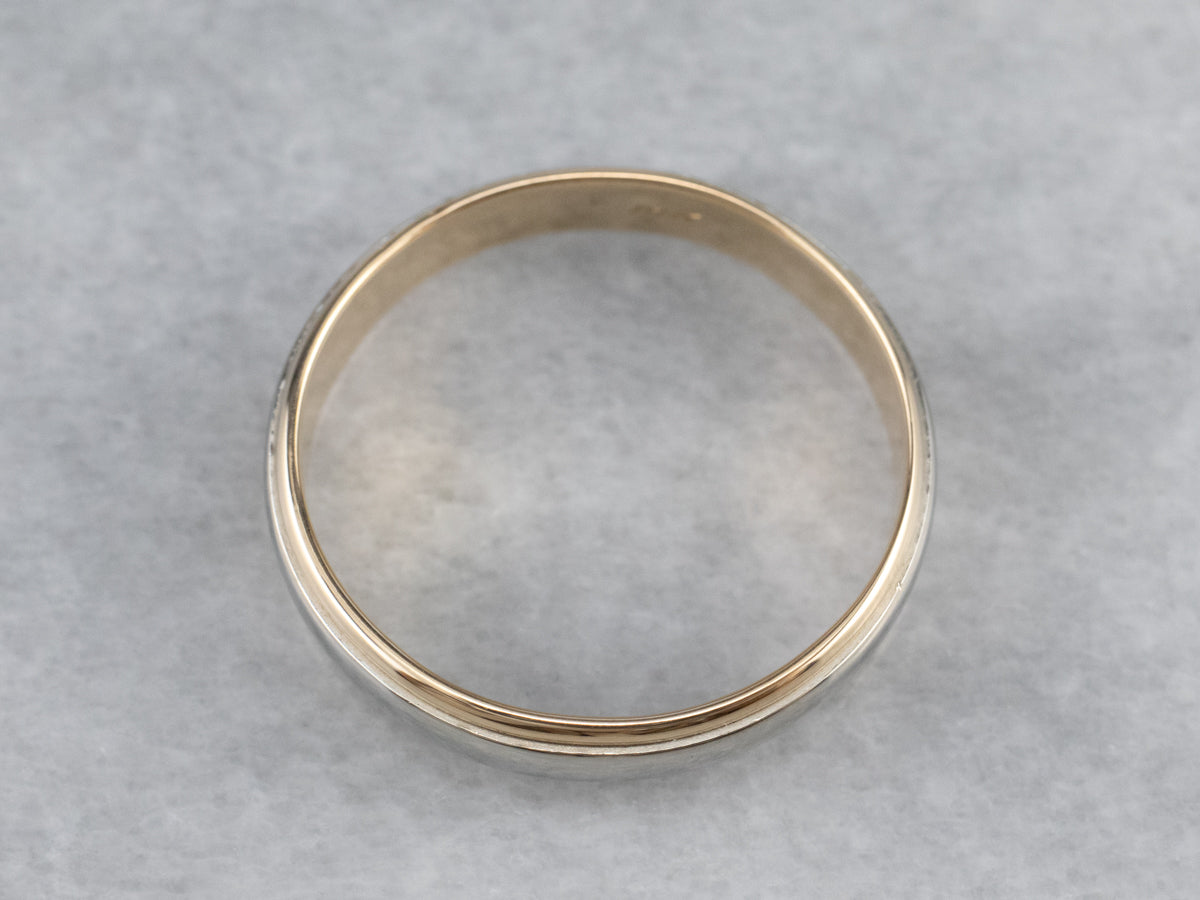 Classic Two Tone Gold Wedding Band