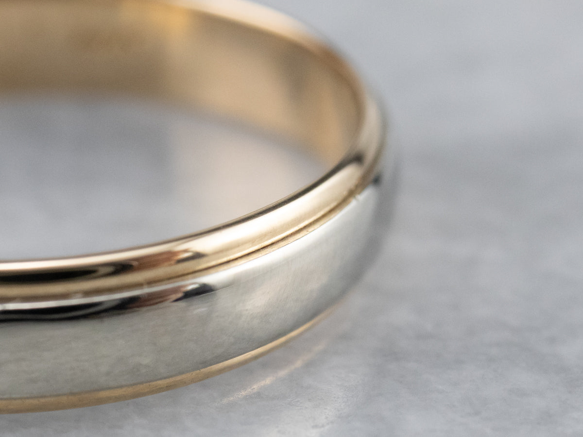 Classic Two Tone Gold Wedding Band