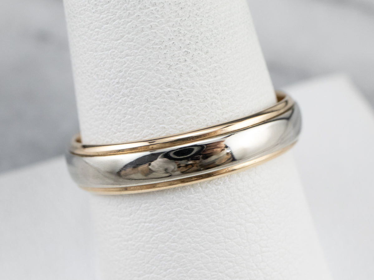 Classic Two Tone Gold Wedding Band