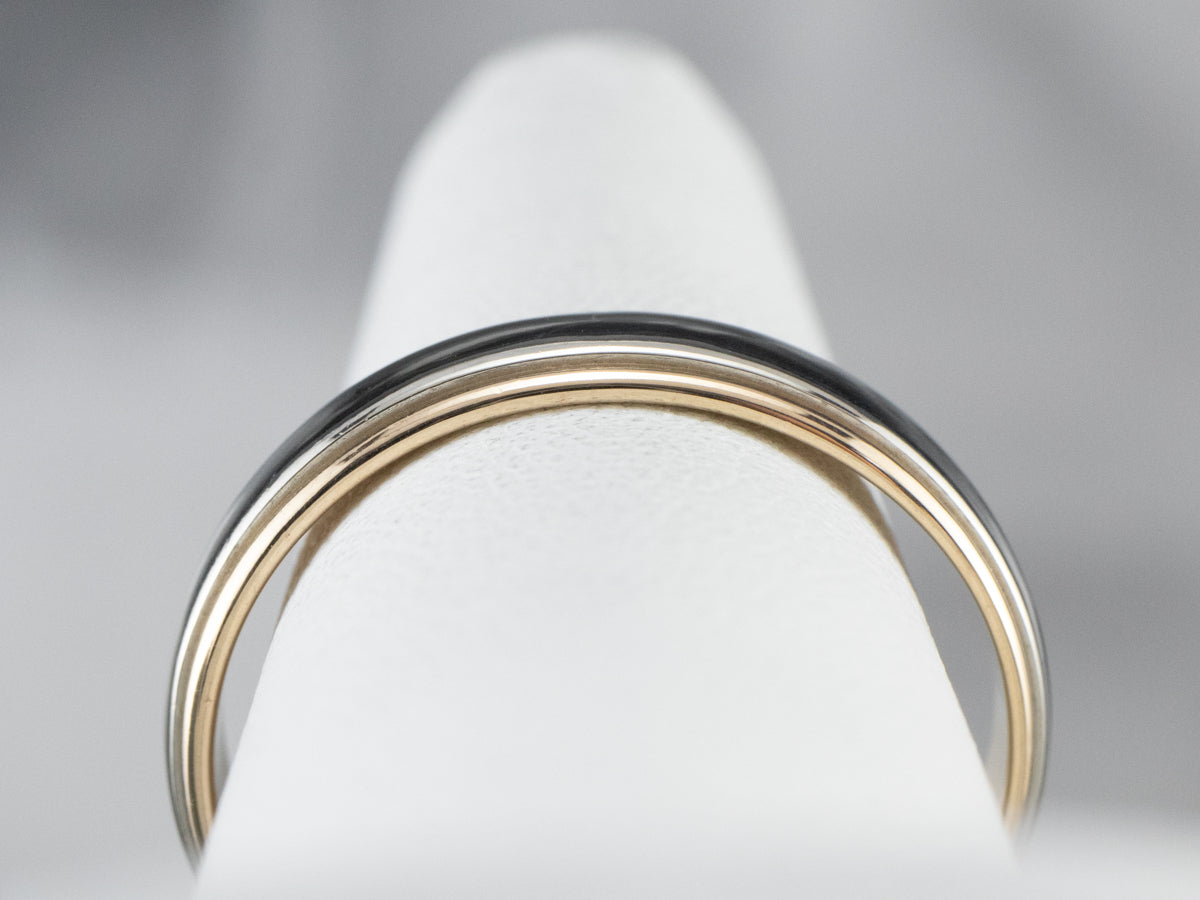Classic Two Tone Gold Wedding Band