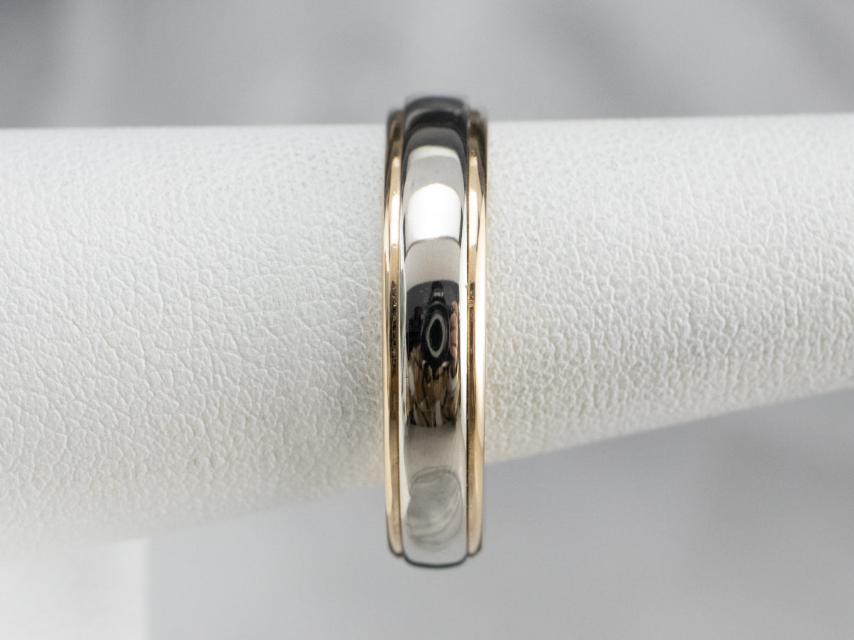 Classic Two Tone Gold Wedding Band