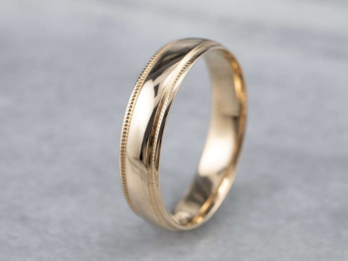 Gold Milgrain Edge Band