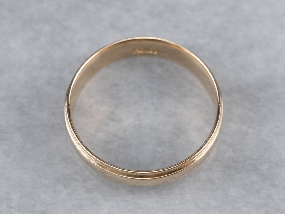 Gold Milgrain Edge Band