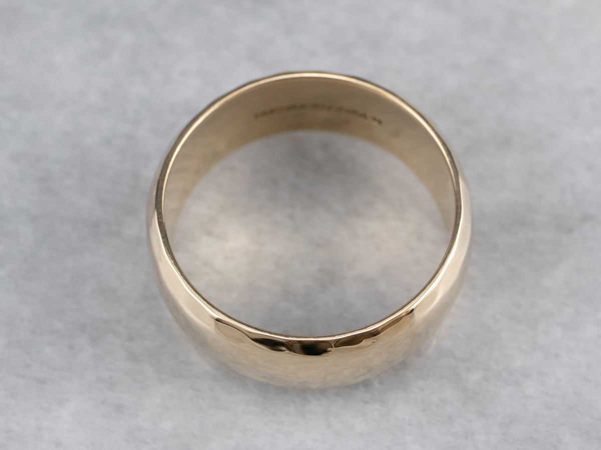 Hammered Finish Gold Band