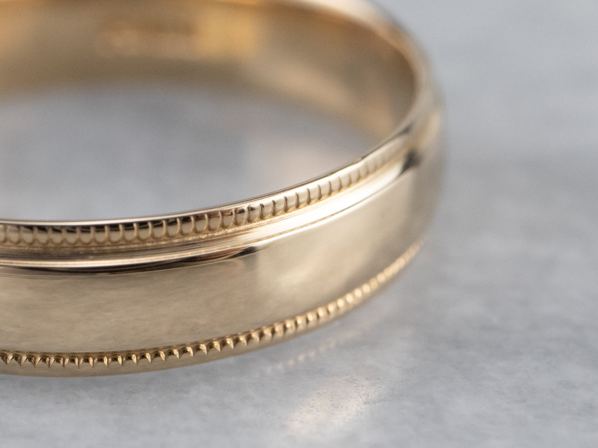 Gold Milgrain Edge Band