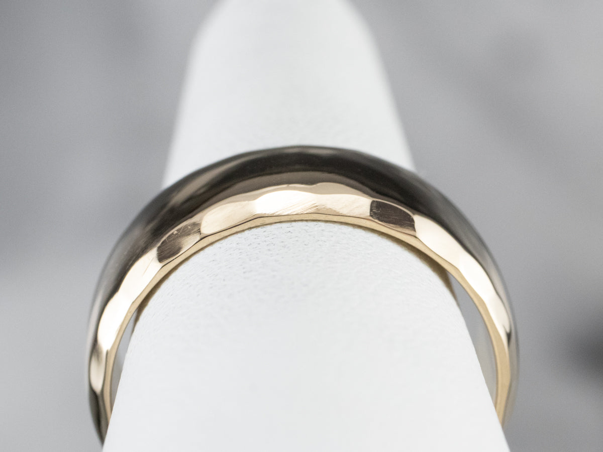 Hammered Finish Gold Band