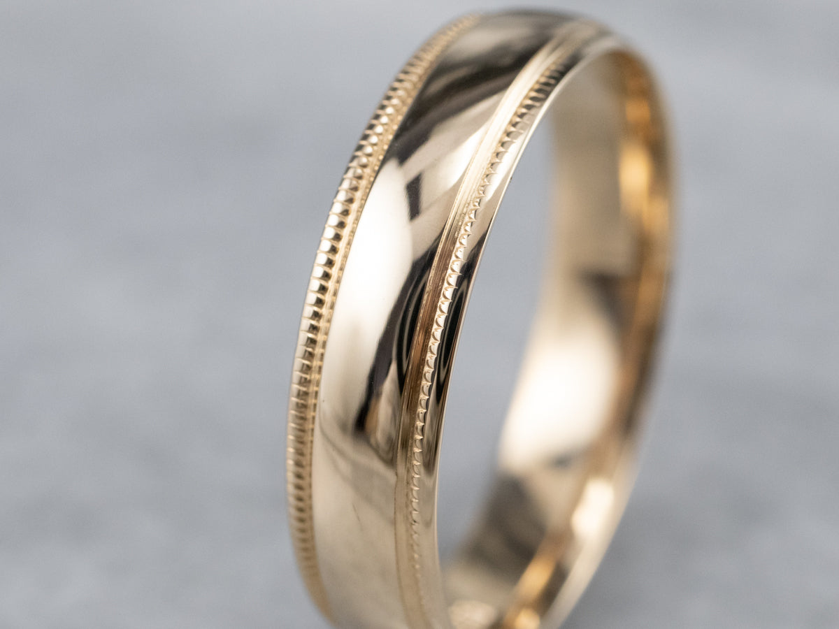 Gold Milgrain Edge Band