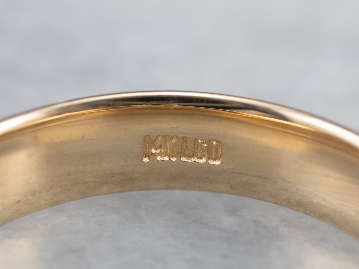 Gold Milgrain Edge Band