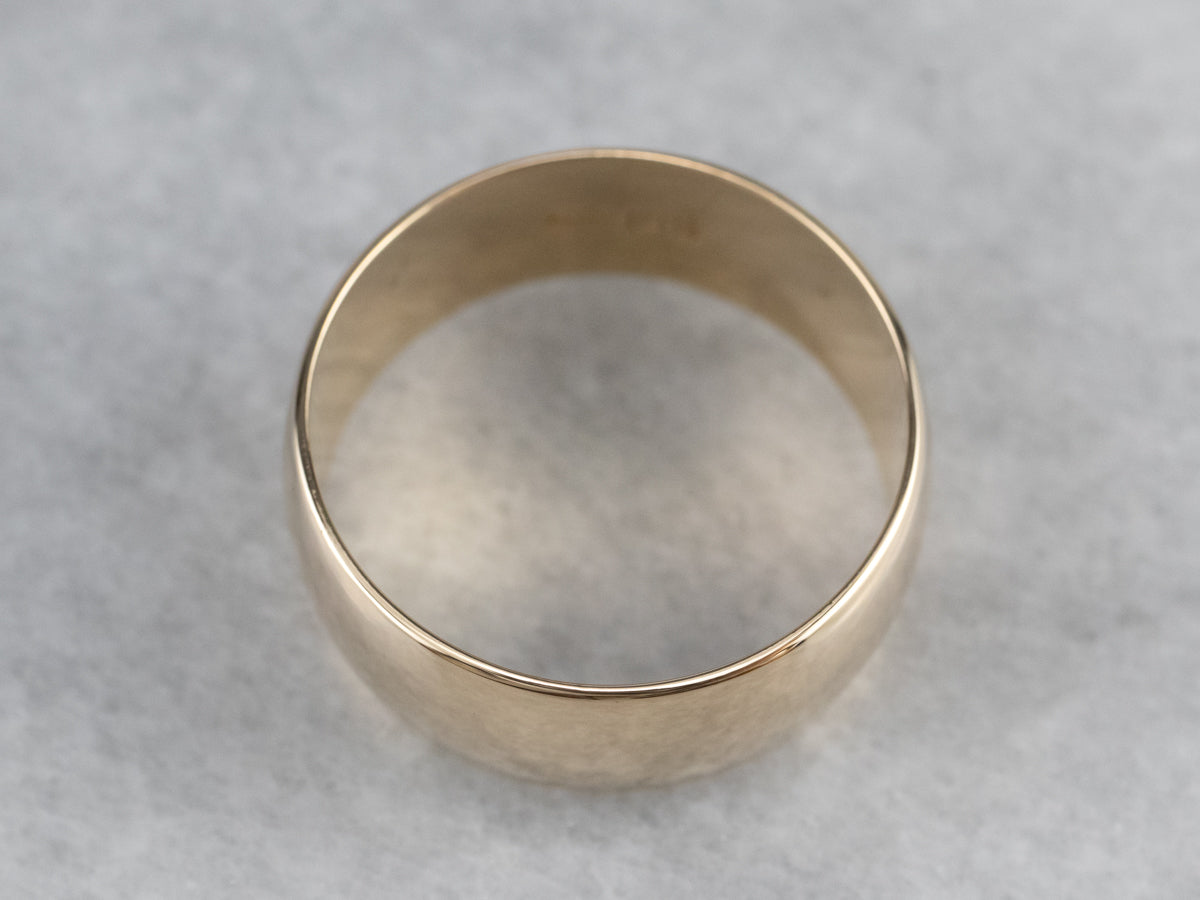 Unisex Wide Gold Wedding Band