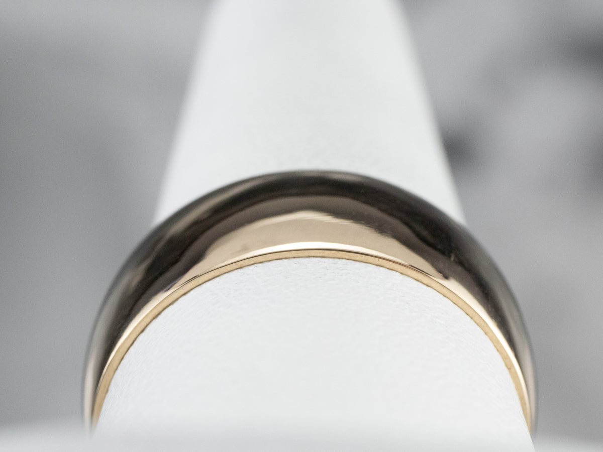 Unisex Wide Gold Wedding Band