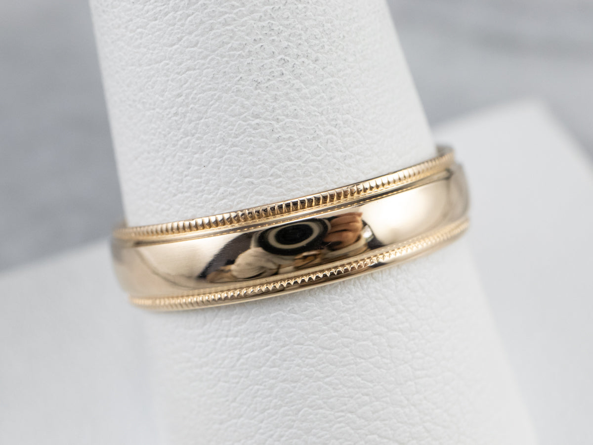 Gold Milgrain Edge Band