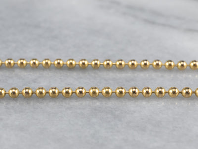 Vintage 14K Yellow Gold Beaded Chain