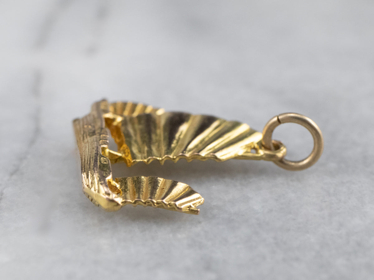 Gold Chinese Junk Ship Charm