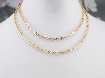 Bold Yellow Gold Rectangle Link Chain