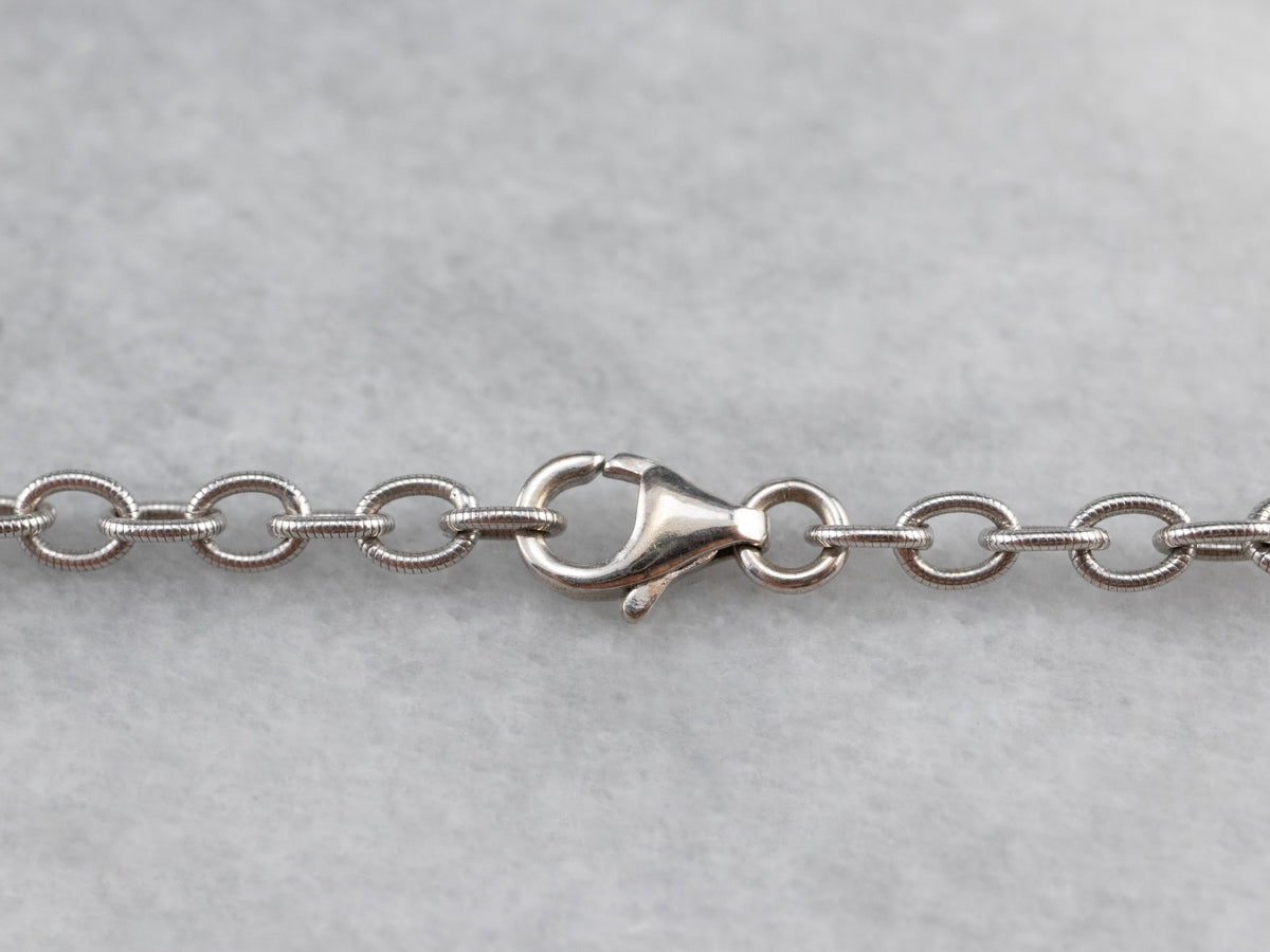 Nautical Style 18K White Gold Cable Chain