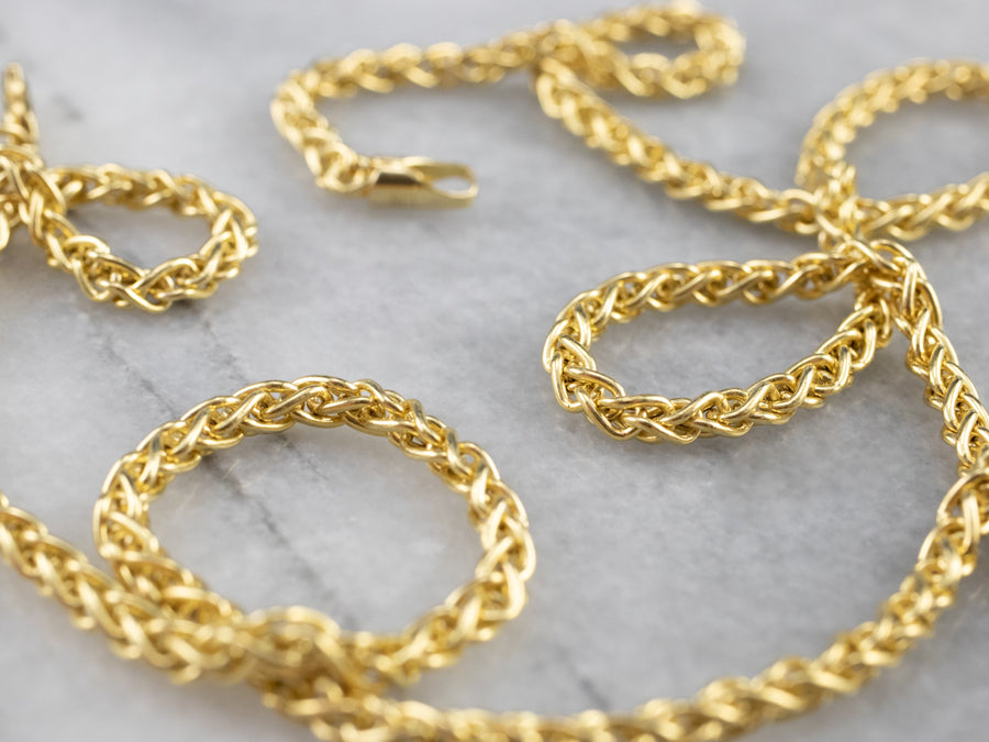 Woven Gold Wheat Chain
