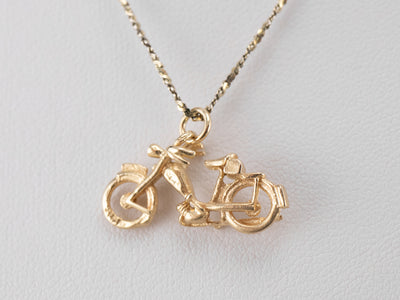 14K Gold Motorcycle Charm