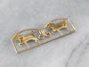 Two Tone Gold Double Horse Brooch